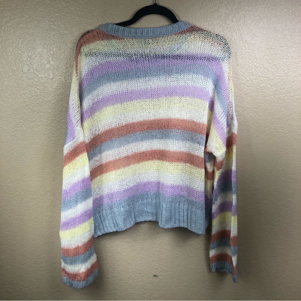Wild Fable pastel striped loose knit sweater. - Picture 6 of 9